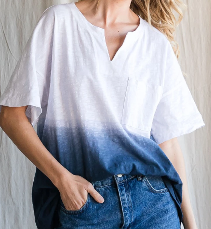 Iris & Rainbow Boutique New Arrivals #M436 Deep Dyed In The Moment Top (Navy) 3 Iris & Rainbow Boutique New Arrivals #M436 Deep Dyed In The Moment Top (Navy)