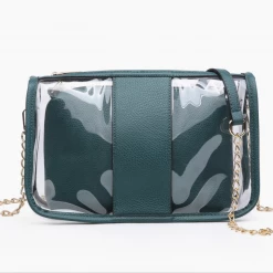 Iris & Rainbow Boutique #M453 Josie Monogrammable 2-in-1 Game Day Crossbody (Green) New Arrivals