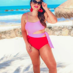 Iris & Rainbow Boutique #M518 Under The Sun Swimsuit (Pink/Red) New Arrivals