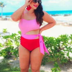 Iris & Rainbow Boutique #M518 Under The Sun Swimsuit (Pink/Red) New Arrivals
