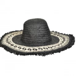 Iris & Rainbow Boutique New Arrivals #M602 Intricate Two Tone Straw Braided Sun Hat
