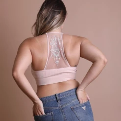 Iris & Rainbow Boutique #M744 Tattoo Mesh Racerback Bralette New Arrivals