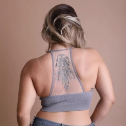 Iris & Rainbow Boutique #M744 Tattoo Mesh Racerback Bralette New Arrivals