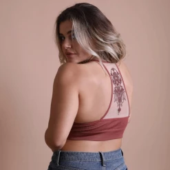 Iris & Rainbow Boutique #M744 Tattoo Mesh Racerback Bralette New Arrivals