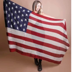 Iris & Rainbow Boutique #M750 Knit American Flag Blanket Scarf New Arrivals