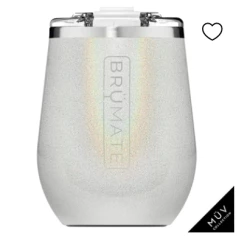 Iris & Rainbow Boutique #M785 UNCORK'D XL MÜV 14OZ WINE TUMBLER GLITTER WHITE New Arrivals