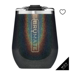 Iris & Rainbow Boutique #M786 UNCORK'D XL MÜV 14OZ WINE TUMBLER GLITTER CHARCOAL New Arrivals