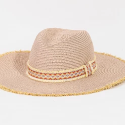 Iris & Rainbow Boutique New Arrivals #M919 Boho Tribal Stripe Straw Fringe Hat