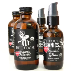 Iris & Rainbow Boutique #N52(NRS) Facial Glow Oil Glass Pump 2oz Bee Och