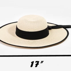 Iris & Rainbow Boutique New Arrivals #M995 Straw Ribbon Strap Sun Hat