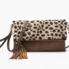 Iris & Rainbow Boutique #N333 Austin Flapover Tassel Crossbody Clutch Appaloosa-Tan New Arrivals