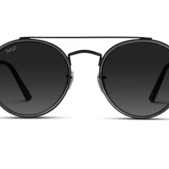 Wear Me Pro RET001-BLKBLK - Ariel - Double Bridge Round Polarized Retro Frame Sunglasses New Arrivals