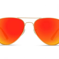 Wear Me Pro New Arrivals 1008-GLDRD - Scout - Classic Black Lens Polarized Pilot Aviators