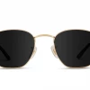 Wear Me Pro New Arrivals RET091-GLDBLK - Bexley - Geometric Retro Round Hexagonal Sunglasses