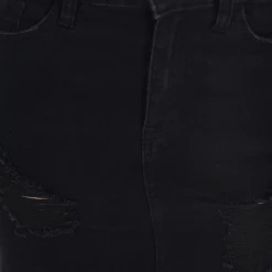 Iris & Rainbow Boutique #J830 Black Destroyed Skirt