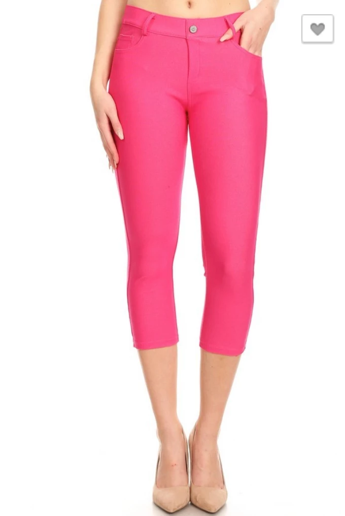 Iris & Rainbow Boutique New Arrivals #297 Capri Jeggings (Pink) (FINAL SALE) 3 Iris & Rainbow Boutique New Arrivals #297 Capri Jeggings (Pink) (FINAL SALE)