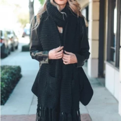 Iris & Rainbow Boutique New Arrivals #D46 Cozy Oversized Pocket Scarf