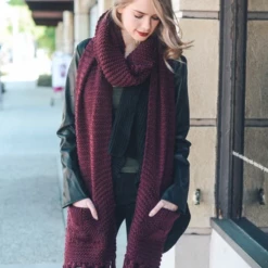 Iris & Rainbow Boutique New Arrivals #D46 Cozy Oversized Pocket Scarf