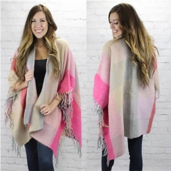 Iris & Rainbow Boutique New Arrivals #D124 Joan's Cozy Poncho