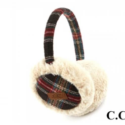 Iris & Rainbow Boutique #F36 Plaid CC Earmuffs New Arrivals