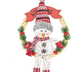 Iris & Rainbow Boutique #H83 Snowman Wreath