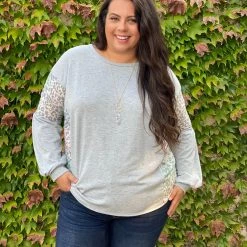 Boutique Simplified Silver Lining Long Sleeve Top New Arrivals