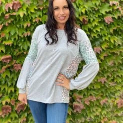 Boutique Simplified Silver Lining Long Sleeve Top New Arrivals