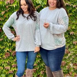 Boutique Simplified Silver Lining Long Sleeve Top New Arrivals