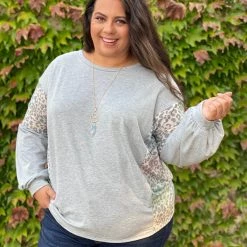 Boutique Simplified Silver Lining Long Sleeve Top New Arrivals