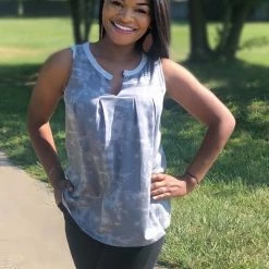 Boutique Simplified Smokey Skies Sleeveless Top New Arrivals