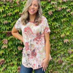 Boutique Simplified Sweet Symphony Of Roses Hi Lo Tunic New Arrivals