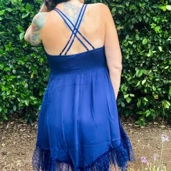 Boutique Simplified Tooling In Floral All In One Dress In Navy