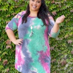 Boutique Simplified X's And O's Cold Shoulder Dress