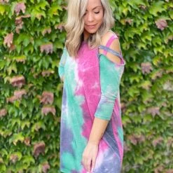 Boutique Simplified X's And O's Cold Shoulder Dress