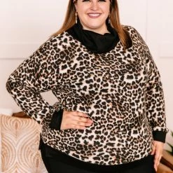 No Ship Drop Ship Credit Is Due Animal Print Top