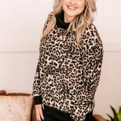 No Ship Drop Ship Credit Is Due Animal Print Top