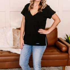 No Ship Drop Ship Holes In Your Story Top In Black New Arrivals