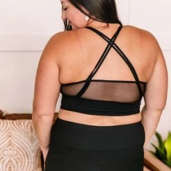 No Ship Drop Ship #K967 Yoga Bralette (Black)