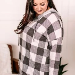 No Ship Drop Ship New Arrivals Weather The Storm Hooded Top In Charcoal + Ivory