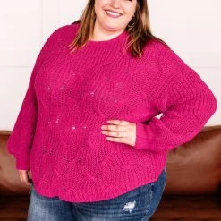 No Ship Drop Ship Pretty In Magenta Sweater New Arrivals