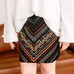 No Ship Drop Ship Big City Nights Embroidered Skirt New Arrivals