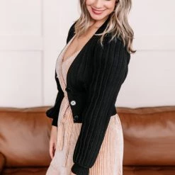 No Ship Drop Ship Turn Back Time Cardigan In Black