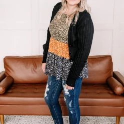 No Ship Drop Ship Turn Back Time Cardigan In Black