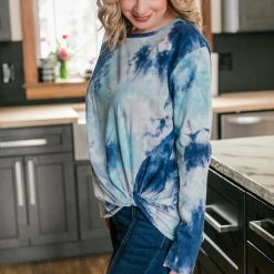 No Ship Drop Ship New Arrivals With A Twist Top In Blue