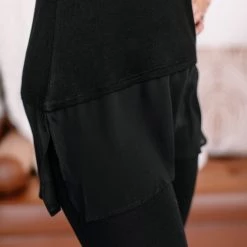 No Ship Drop Ship New Arrivals I've Got Layers Chiffon Sleeveless Top In Black