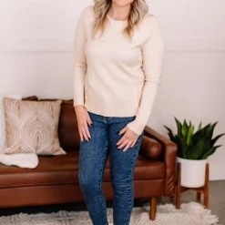 No Ship Drop Ship Take A Knit Sweater With Button Detail In Cream