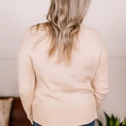 No Ship Drop Ship Take A Knit Sweater With Button Detail In Cream