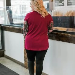 No Ship Drop Ship New Arrivals Always Have An Angle Burgundy Floral Top