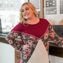 No Ship Drop Ship New Arrivals Always Have An Angle Burgundy Floral Top