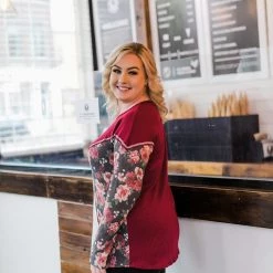 No Ship Drop Ship New Arrivals Always Have An Angle Burgundy Floral Top